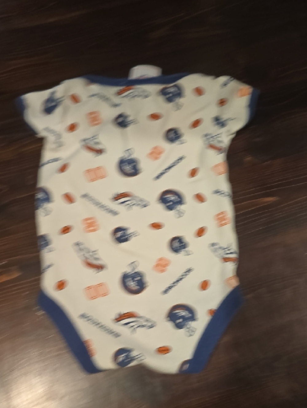 NFL Denver Broncos Newborn Onesie 0-3 Months Blue Orange White - Picture 4 of 4